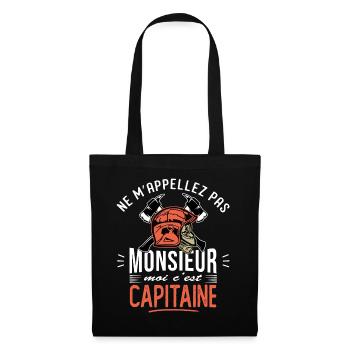 sapeurs pompier capitaine humour grade pompier - Sac en tissu - noir - Devant