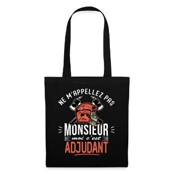 sapeurs pompiers adjudant humour grade pompier - Sac en tissu - noir - Devant