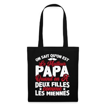 Meilleur Papa Avec Deux Filles Comme Les Miennes - Sac en tissu - noir - Devant