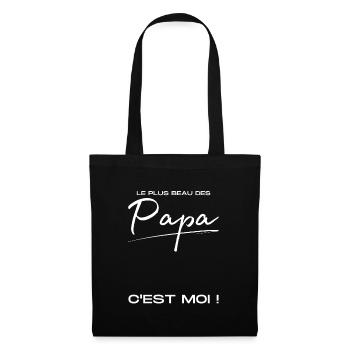 Cadeau Noel anniversaire Papa le plus beau - Sac en tissu - noir - Devant