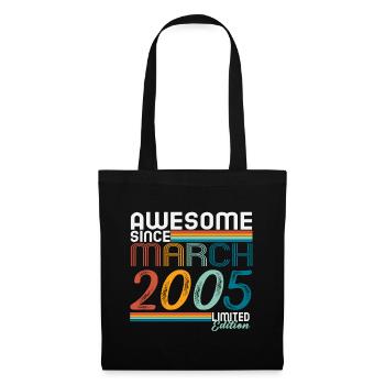 March 2005 Vintage Retro Birthday - Tote Bag - black - Front
