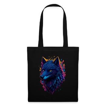 colorful abstract wolf - Tote Bag - black - Front