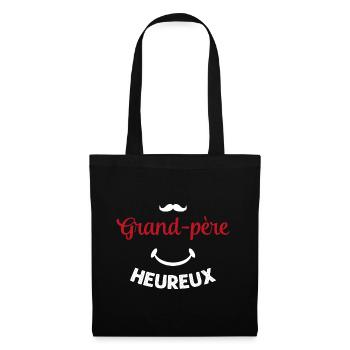 Cadeau drôle grand-père heureux - Sac en tissu - noir - Devant