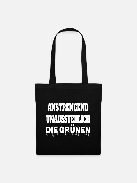 Witze Grüne Die Grünen Habeck Baerbock Partei - Stoffbeutel - Schwarz
