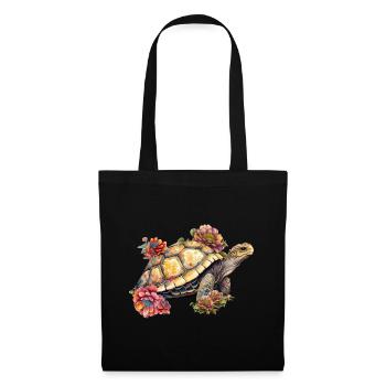 Hübsche Schildkröte - Stoffbeutel - Schwarz - Vorne
