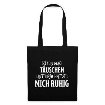 Klein Winzig Lustiger Spruch Kind Baby Geschenk - Stoffbeutel - Schwarz - Vorne