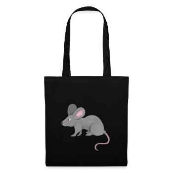 kleine Ratte - Stoffbeutel - Schwarz - Vorne