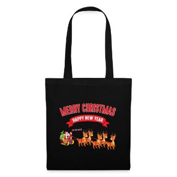 Thème noël père noël père noël - Sac en tissu - noir - Devant