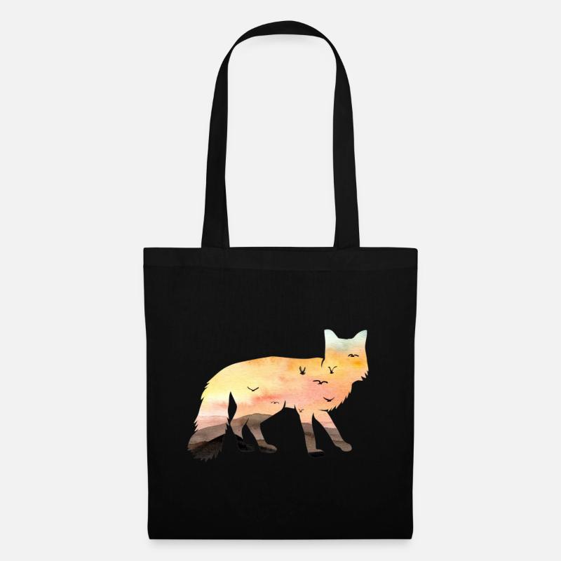 Renard - Sac en tissu - noir