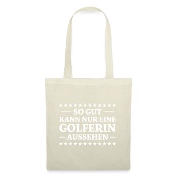 Golferin Minigolf Golf Spruch Golferin Geschenk - Stoffbeutel - Natur - Vorne