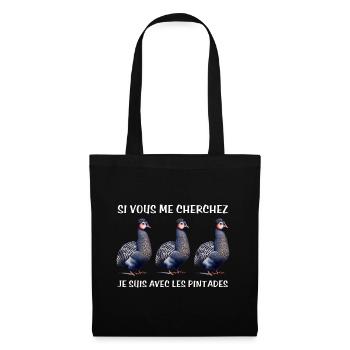 Cadeau agriculteur éleveur de pintades - Sac en tissu - noir - Devant