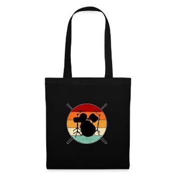 Batterie pilons rétro coucher de soleil - Sac en tissu - noir - Devant