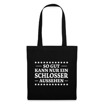 Schlosser Spruch Beruf Lustiges Schlosser Geschenk - Stoffbeutel - Schwarz - Vorne