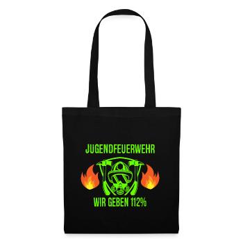 Jugendfeuerwehr Feuerwehrmann Feuerwehr Geschenk - Stoffbeutel - Schwarz - Vorne