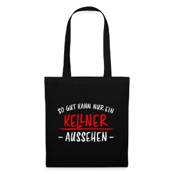 Kellner Lustige Spruch Service Restaurant Geschenk - Stoffbeutel - Schwarz - Vorne