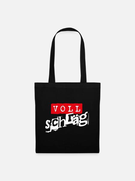 Voll schräg - Stoffbeutel - Schwarz