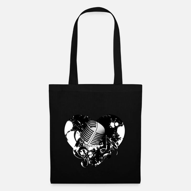 Coeur de microphone - Sac en tissu - noir