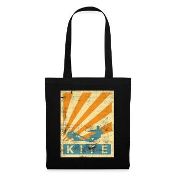 Kitesurfen Surfer Kiten Surfen Meer Fan Geschenk - Stoffbeutel - Schwarz - Vorne