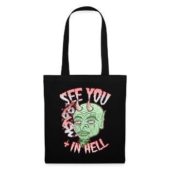 Demon Hell Joint Grass Smoking Funny Stoner Satan - Tote Bag - black - Front