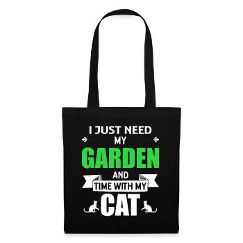 Garten Katze Gärtner Katzenliebhaber Geschenk - Stoffbeutel - Schwarz - Vorne
