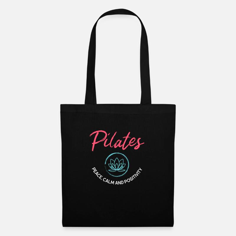 Pilates - Frieden Ruhe Positivität - Stoffbeutel - Schwarz