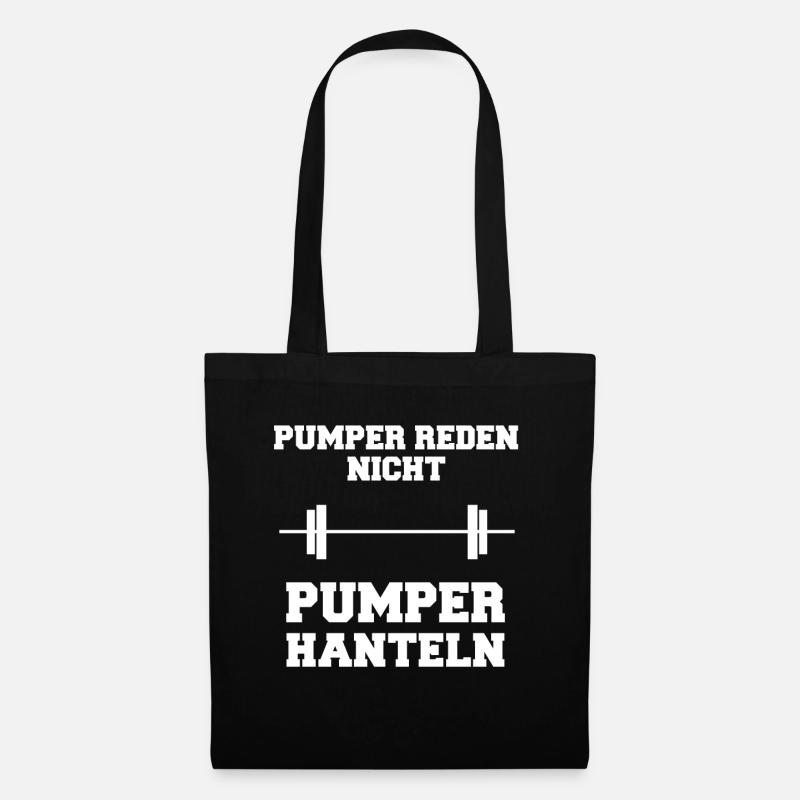Pumper reden nicht Pumper hanteln Geschenk - Stoffbeutel - Schwarz