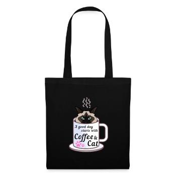 A Good Day Starts With A Coffee & A Birman Cat - Tote Bag - black - Front