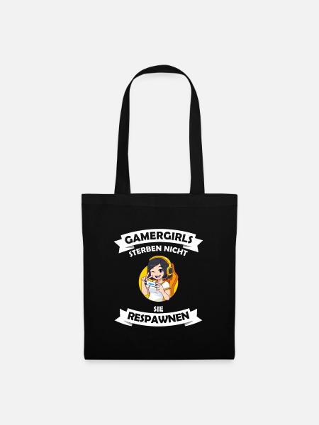 Gamer Girl Geburtstagsgeschenk - Stoffbeutel - Schwarz