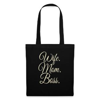 Wife Mom Boss - Stoffbeutel - Schwarz - Vorne