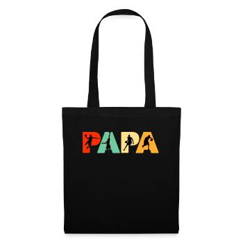Basketball Dad Shirt, Funny Papa Basketball Retro - Tote Bag - black - Front