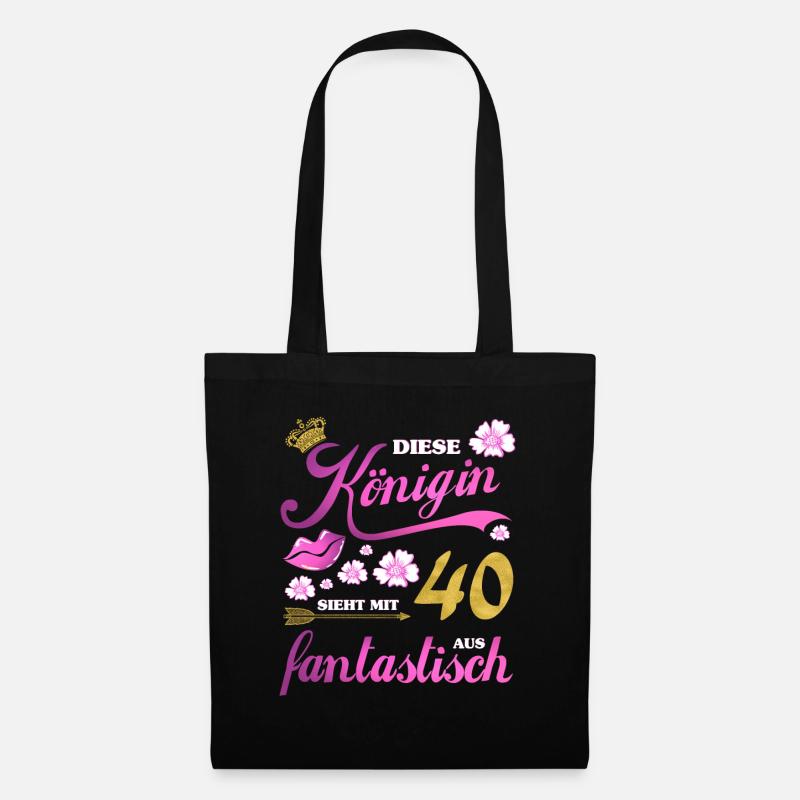 40. Geburtstag Königin Geschenk 40 Jahre - Stoffbeutel - Schwarz