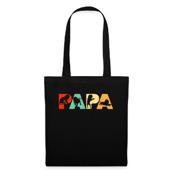Retro Lion Dad Shirt, lustiges Papa Lion Vater Geschenk - Stoffbeutel - Schwarz - Vorne
