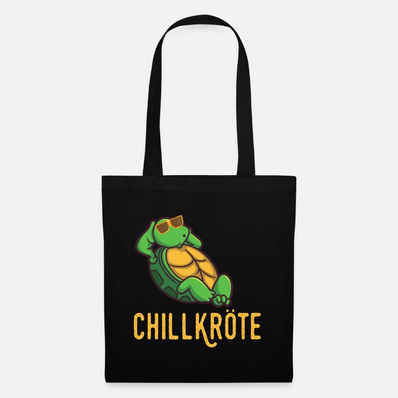 Die Chillkröte - Stoffbeutel - Schwarz
