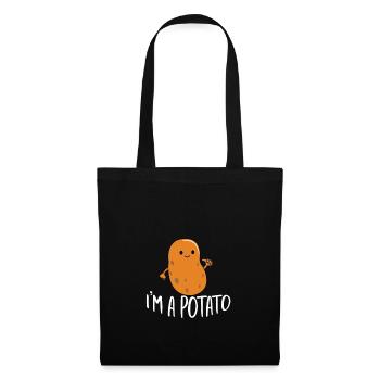 Je suis une patate drôle de cadeau de potato - Sac en tissu - noir - Devant
