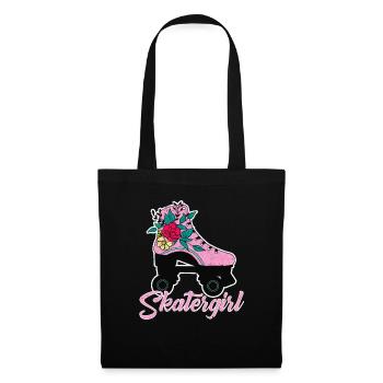 Skatergirl - Rollschuh Design - Stoffbeutel - Schwarz - Vorne