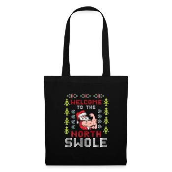 Père Noël Fitness Musculation musculaire - Sac en tissu - noir - Devant