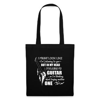 E Guitare Rock Instrument Musique Rocker - Sac en tissu - noir - Devant