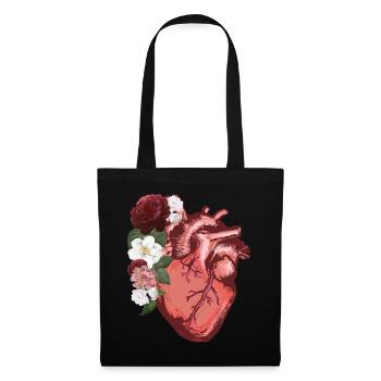 Anatomical Heart Flowers Love Women Men - Tote Bag - black - Front