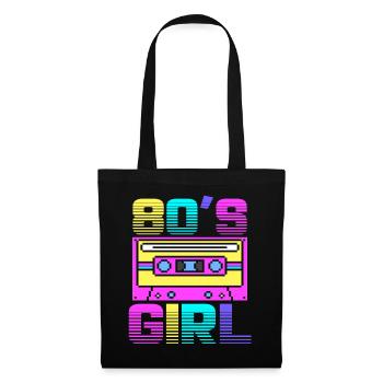 80 filles années 80 rétro années 90 fête drôle - Sac en tissu - noir - Devant