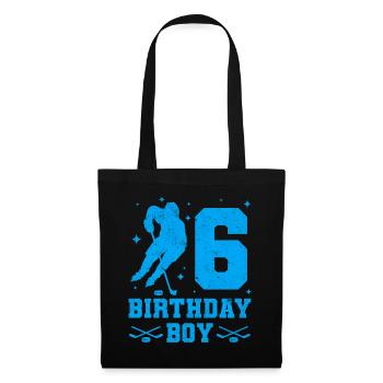 6ème anniversaire jeunes hockey enfants 6 fête - Sac en tissu - noir - Devant