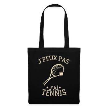 Je Peux Pas J'ai Tennis Cadeau Joueur De Tennis - Sac en tissu - noir - Devant