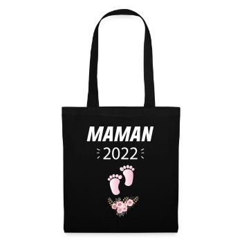 Annonce Grossesse Papa Cadeau Future Maman 2022 - Sac en tissu - noir - Devant