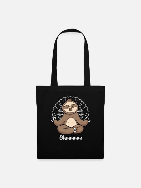 Meditation Sloth - Yoga Sloth - Tote Bag - black