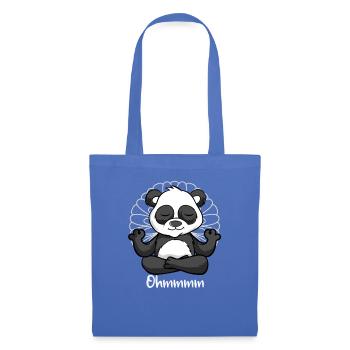 Meditation Panda - Yoga - Meditierender Panda - Stoffbeutel - Hellblau - Vorne