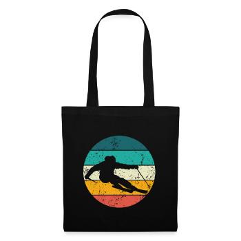 Cadeau de ski vintage pour les skieurs Sports d’hiver - Sac en tissu - noir - Devant