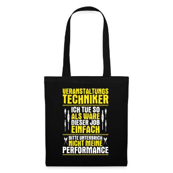 Veranstaltungstechniker Event Technician - Stoffbeutel - Schwarz - Vorne