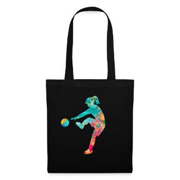 Footballeur - PopArt Style - Sac en tissu - noir - Devant