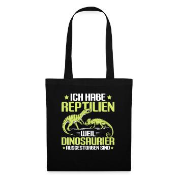 Reptilien Reptil Schlangen Eidechse Terrarium - Stoffbeutel - Schwarz - Vorne