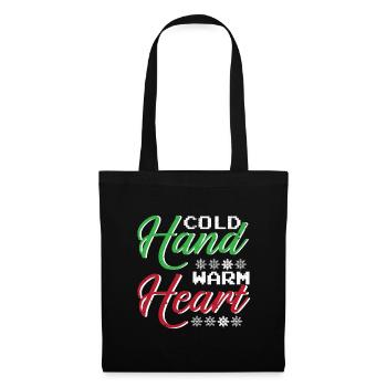 Hiver Mains Froides Cœur Chaud Neige Froid - Sac en tissu - noir - Devant