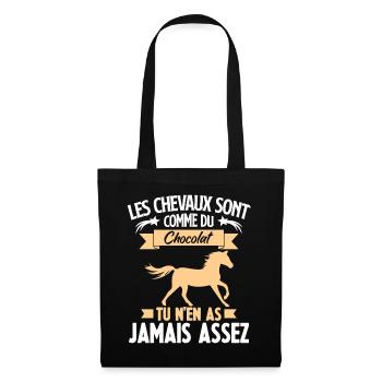 Les chevaux sont comme du chocolat - Sac en tissu - noir - Devant